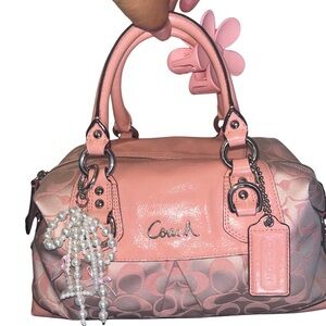 Coach Pink Signature Satchel
